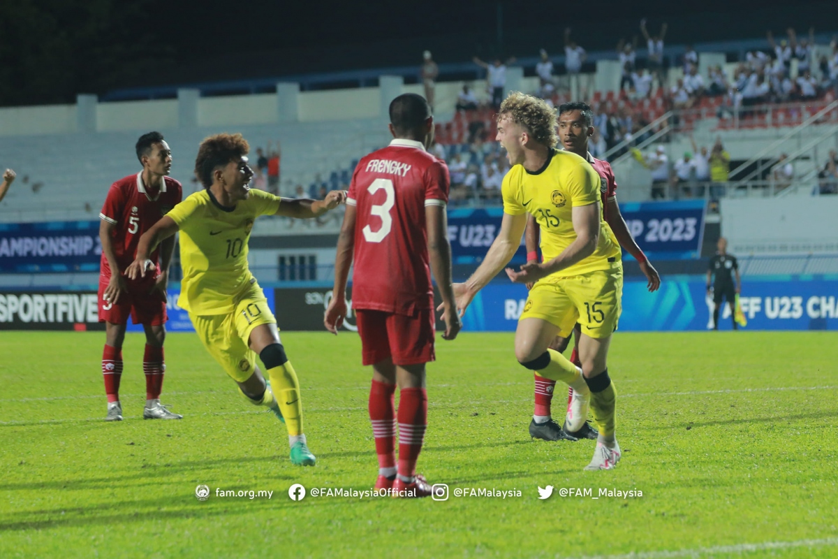 Thua đau U23 Malaysia, U23 Indonesia nguy cơ bị loại từ vòng bảng U23 Đông Nam Á