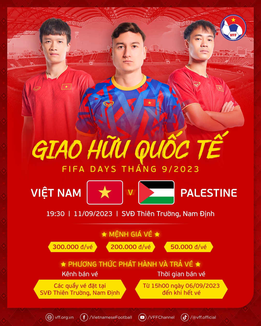 Cách mua vé xem trận ĐT Việt Nam với ĐT Palestine