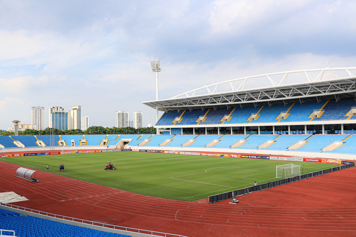 Mặt cỏ sân Mỹ Đình đẹp lung linh trước trận Hà Nội FC - Pohang Steelers