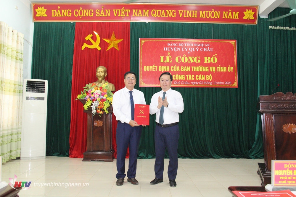 Ông Nguyễn Thanh Hoài giữ chức Bí thư Huyện uỷ Quỳ Châu