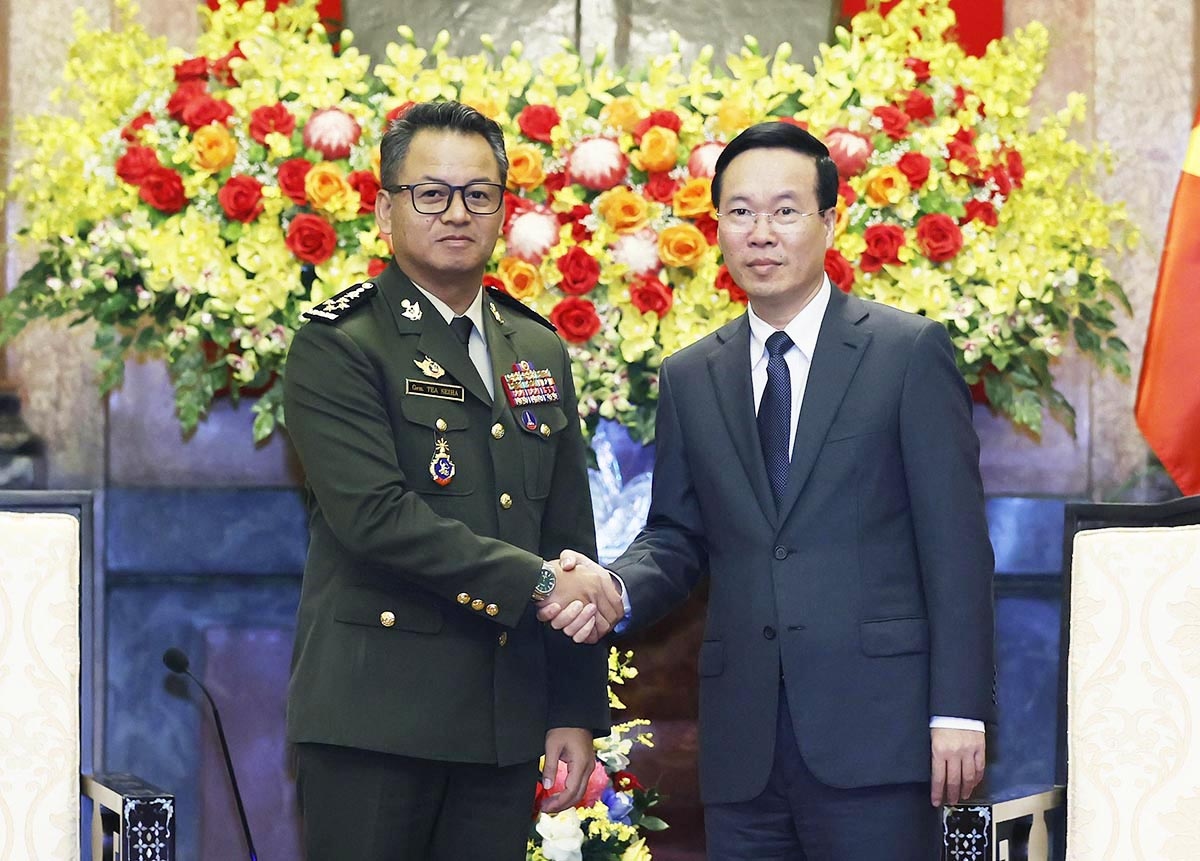 Chủ tịch nước Võ Văn Thưởng tiếp Phó Thủ tướng, Bộ trưởng Quốc phòng Campuchia