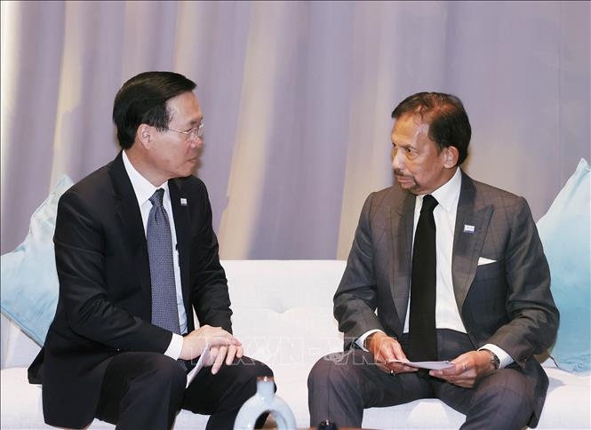 Chủ tịch nước Võ Văn Thưởng gặp Quốc Vương Brunei Hassanal Bolkiah