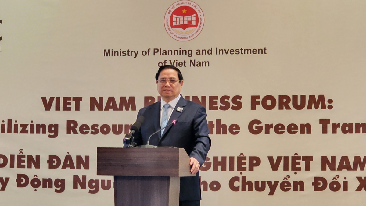 Thủ tướng Phạm Minh Chính dự Diễn đàn “Huy động nguồn lực cho chuyển đổi xanh”