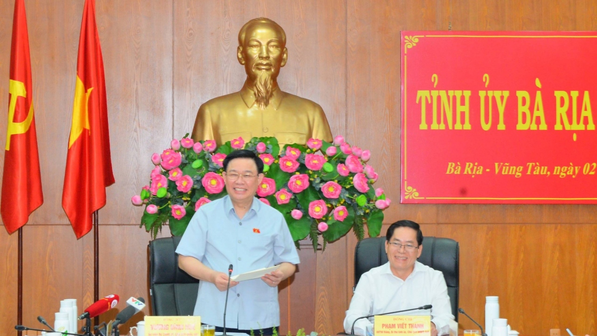 Chủ tịch Quốc hội làm việc với lãnh đạo Tỉnh ủy Bà Rịa - Vũng Tàu