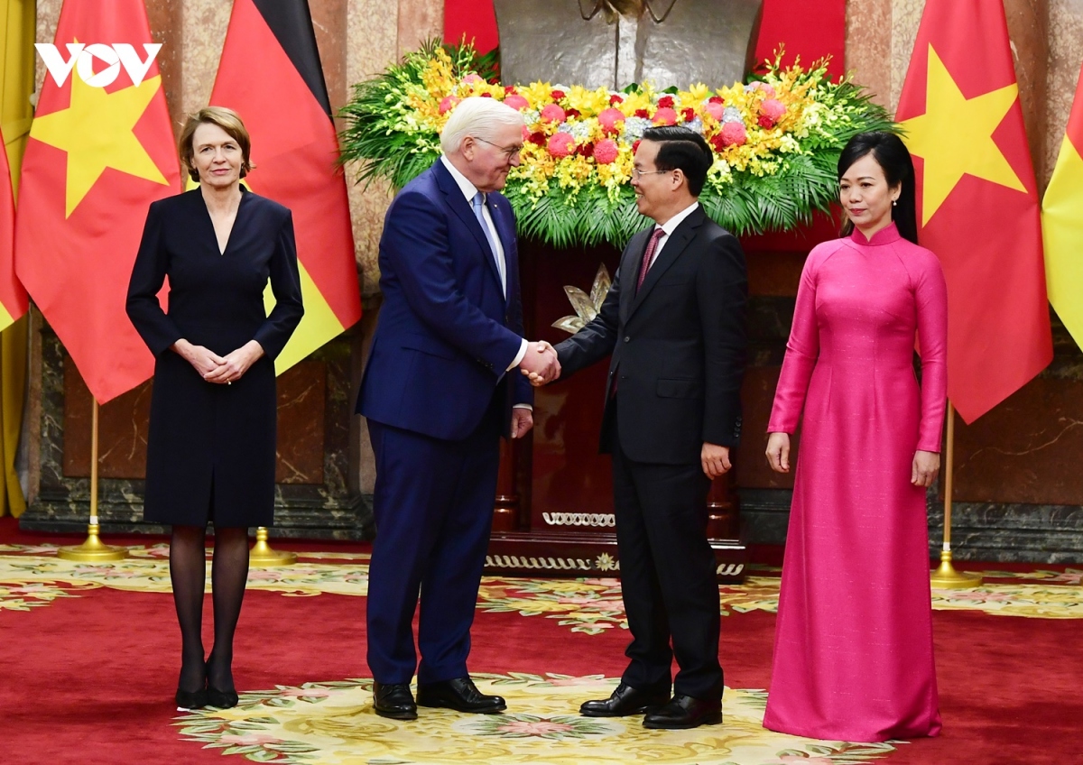 Toàn cảnh Lễ đón Tổng thống Đức thăm cấp Nhà nước tới Việt Nam