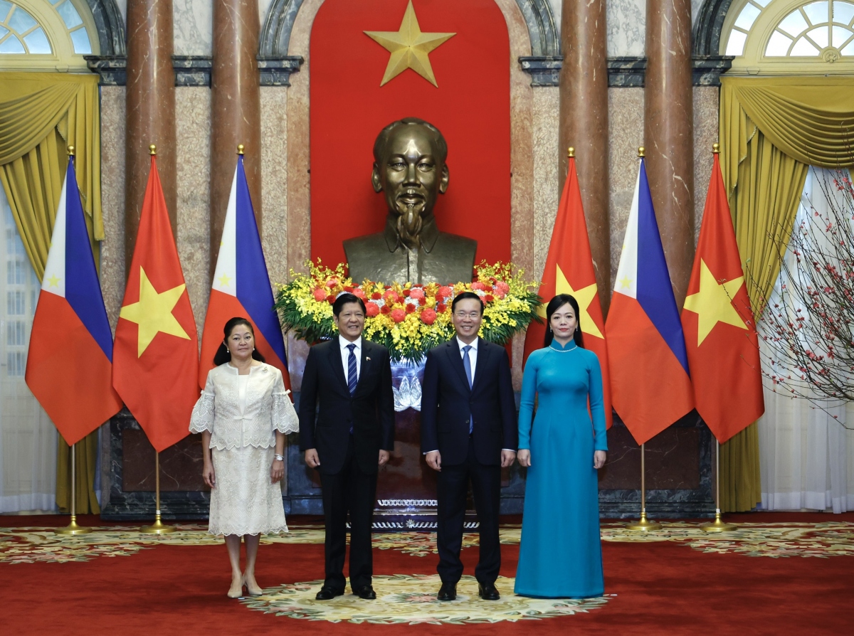 Toàn cảnh lễ đón và hội đàm giữa Chủ tịch nước Việt Nam và Tổng thống Philippines