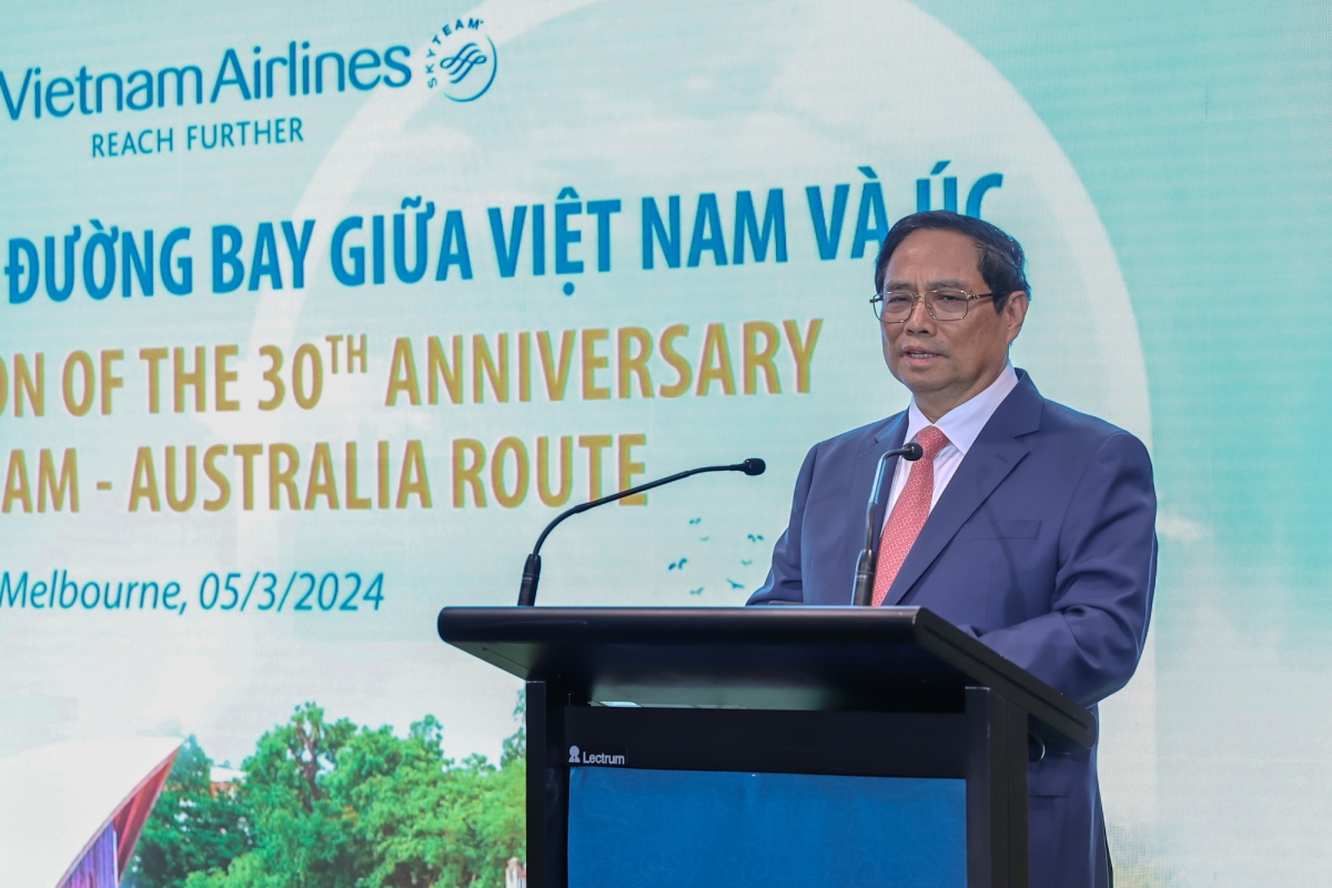 Thủ tướng Phạm Minh Chính dự kỷ niệm 30 năm đường bay thẳng Việt Nam – Australia
