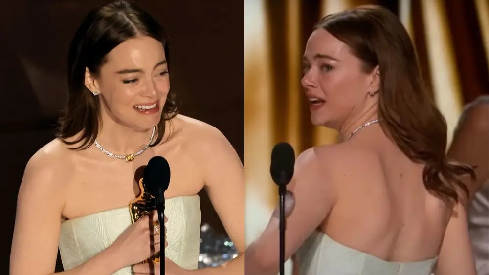 Emma Stone gặp sự cố về trang phục trên sân khấu Oscar