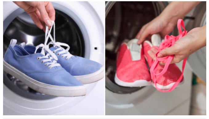 Mẹo làm sạch giày bằng máy giặt