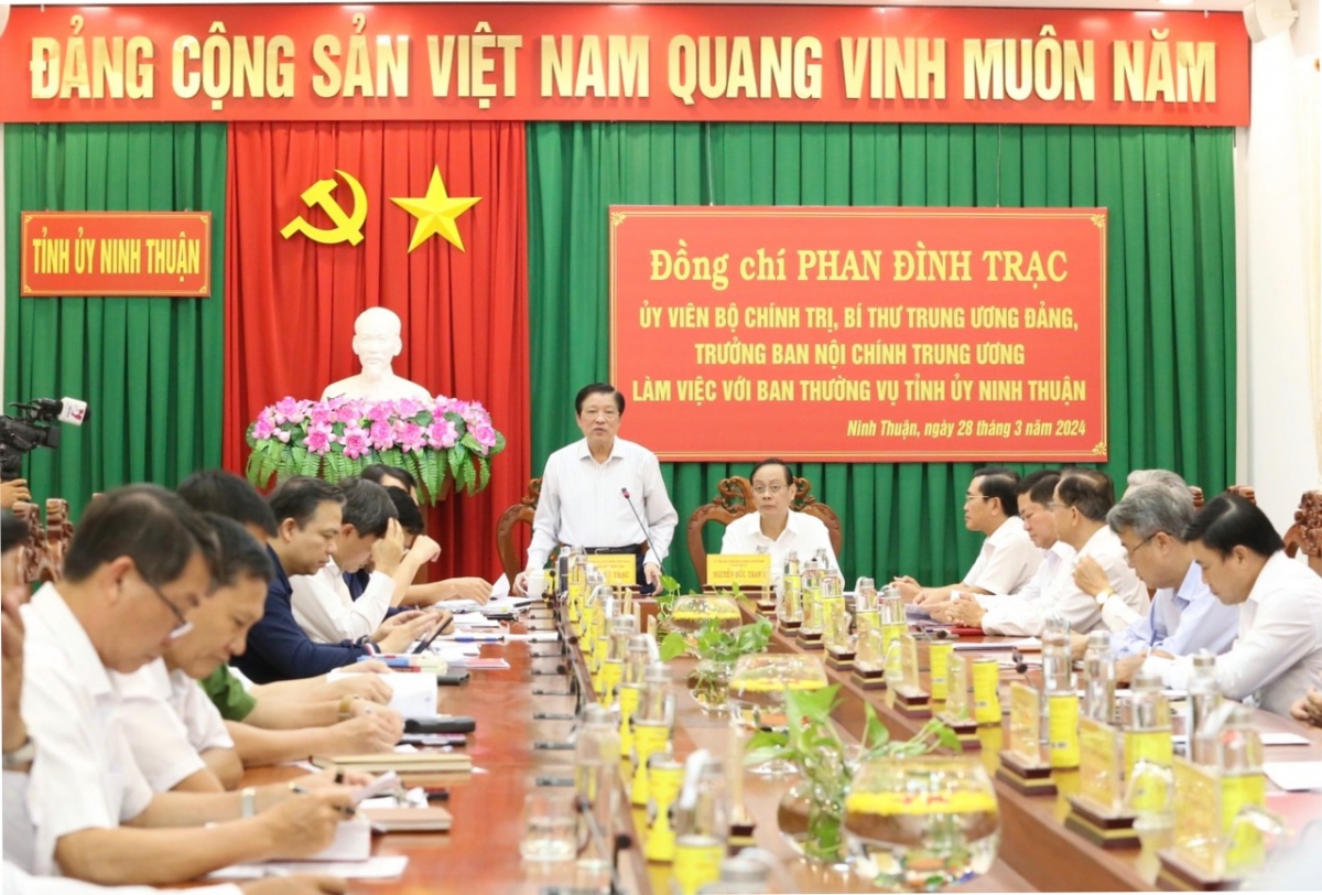 Trưởng Ban Nội chính T.Ư: Ninh Thuận xử lý dứt điểm các vụ án liên quan nhân sự