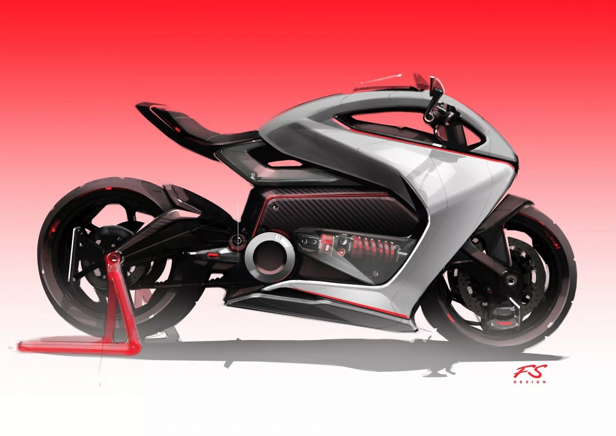Chiêm ngưỡng thiết kế đậm chất tương lai của bản vẽ xe máy điện FSD 59