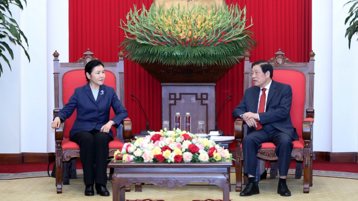 Trưởng Ban Nội chính Trung ương Phan Đình Trạc tiếp Bộ trưởng Tư pháp Trung Quốc