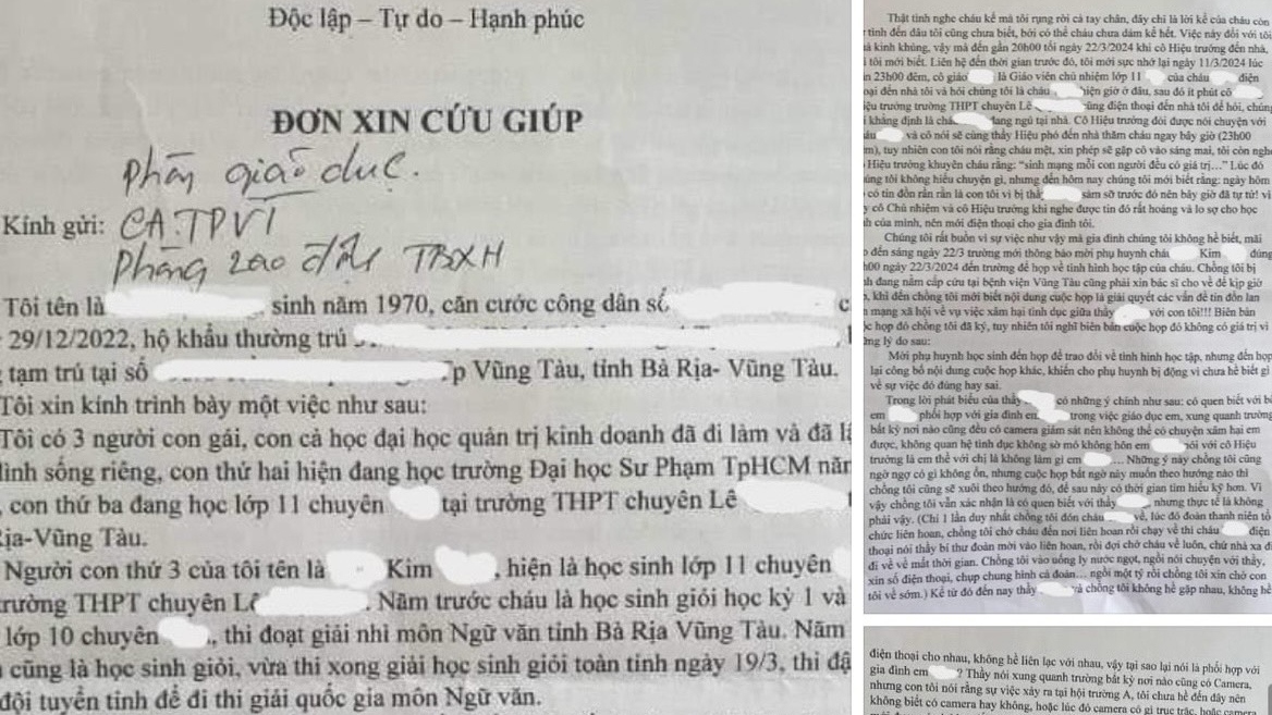 Chưa có cơ sở kết luận thầy giáo quấy rối tình dục nữ sinh ở Bà Rịa - Vũng Tàu
