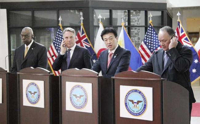 Mỹ, Australia, Nhật Bản và Philippines cam kết tăng cường hợp tác quốc phòng