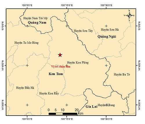 Liên tiếp xảy ra 2 trận động đất ở Kon Tum