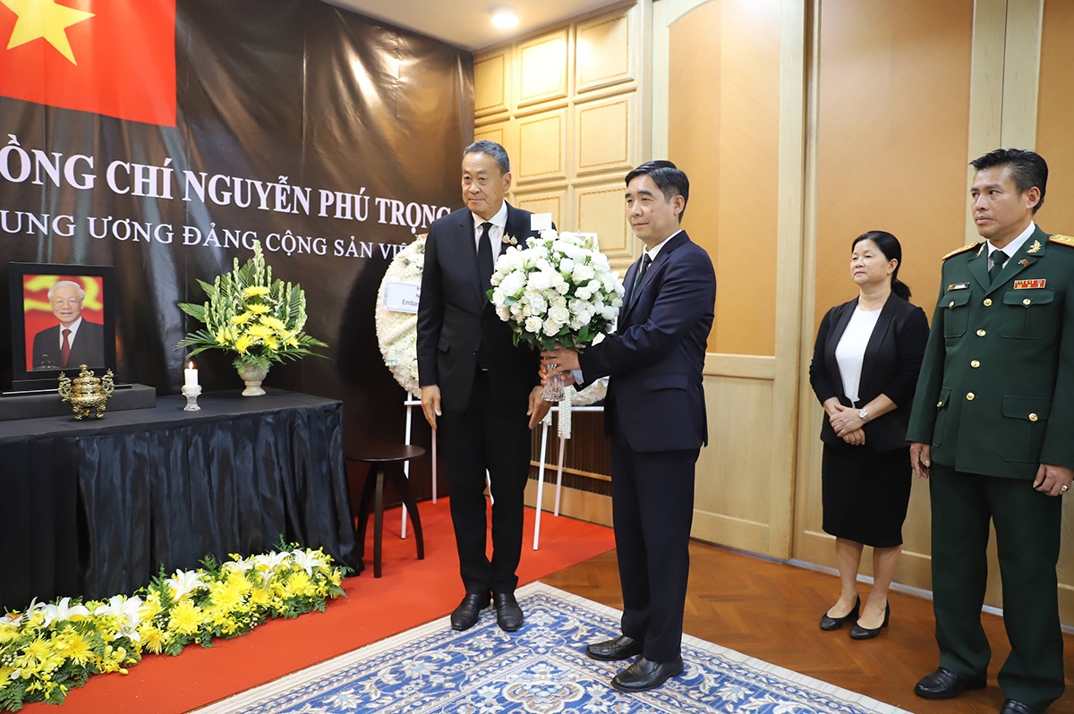 Thủ tướng Thái Lan Srettha Thavisin viếng Tổng Bí thư Nguyễn Phú Trọng