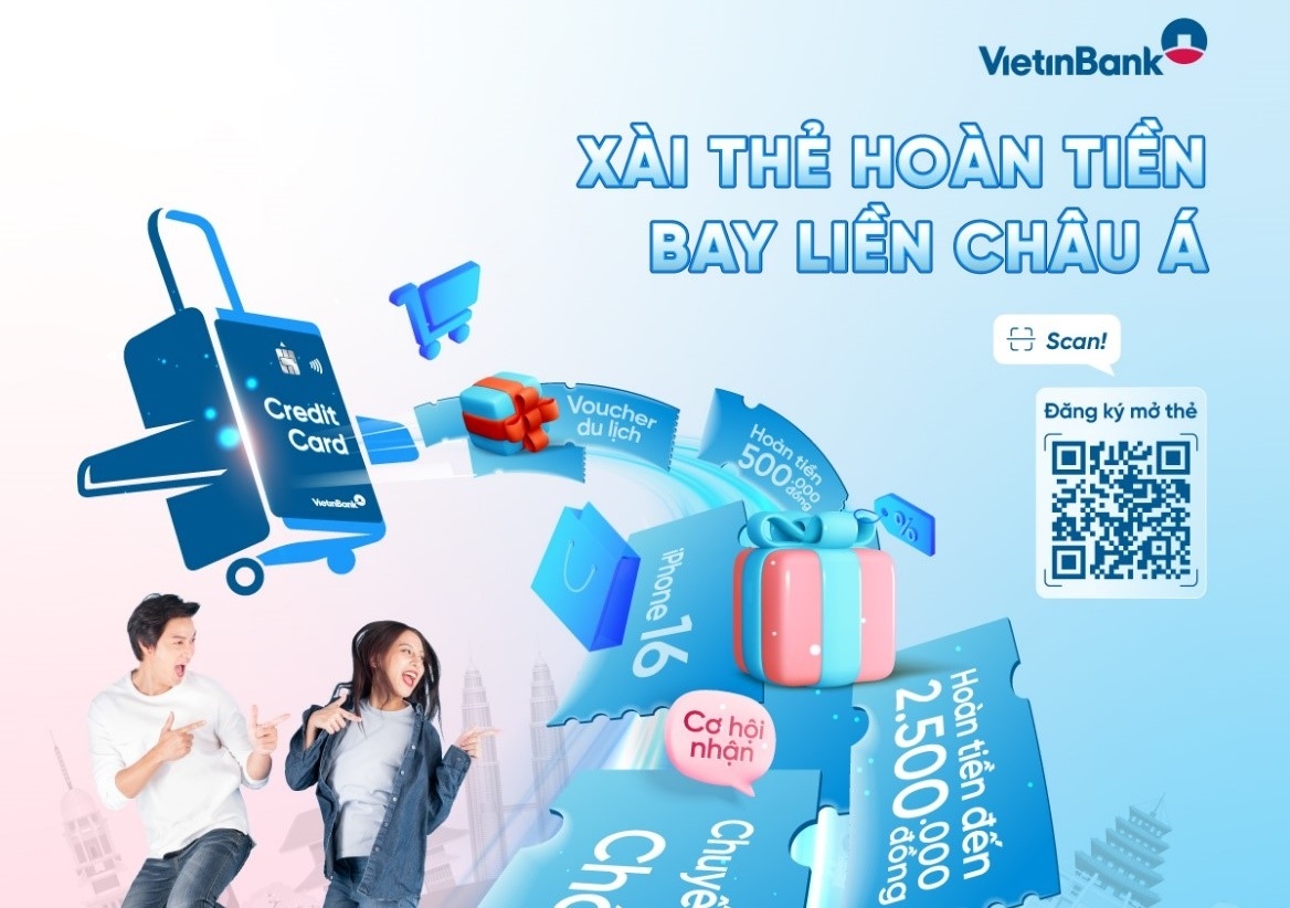 Hoàn tiền lên đến 2.500.000 VND dành cho chủ thẻ Tín dụng Quốc tế VietinBank