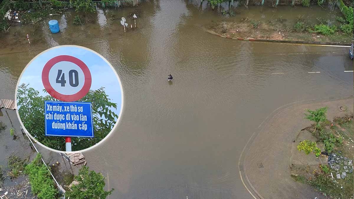 Đại lộ Thăng Long: Làn khẩn cấp trở thành "phao cứu sinh" cho xe máy