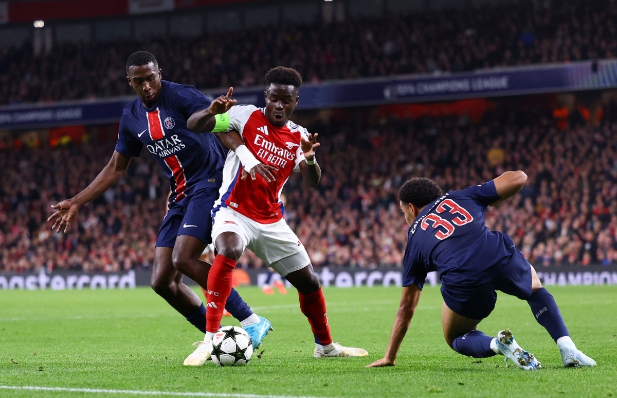 Kết quả Cúp C1 châu Âu hôm nay 2/10: Arsenal thắng thuyết phục PSG