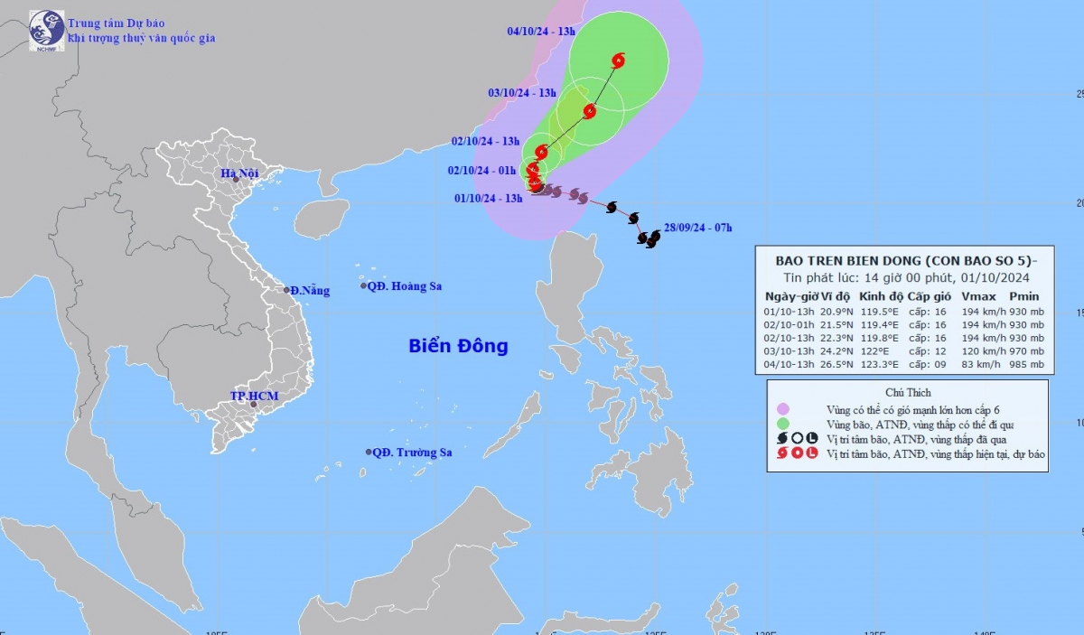 Bão số 5 di chuyển chậm và tiếp tục suy yếu
