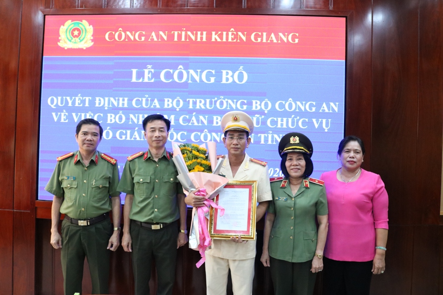 Bổ nhiệm Trưởng phòng Tổ chức cán bộ làm PGĐ Công an tỉnh Kiên Giang