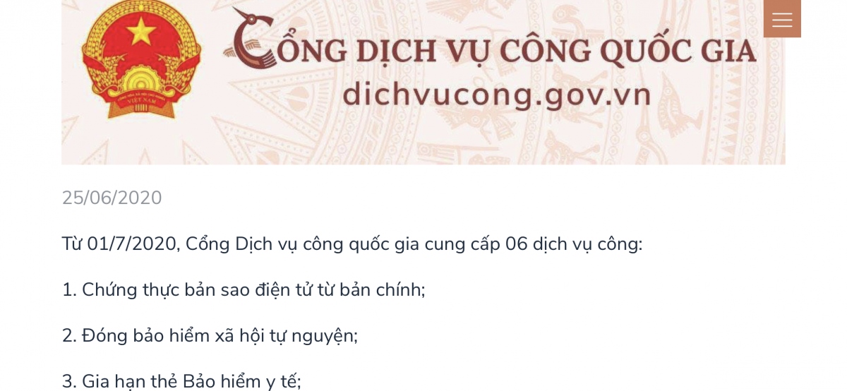 Từ 1/7, chứng thực bản sao điện tử trên Cổng Dịch vụ công Quốc gia