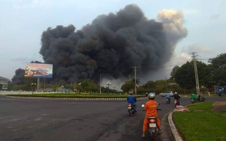 Cháy ngùn ngụt trong khu công nghiệp Phú Mỹ 1, Bà Rịa - Vũng Tàu