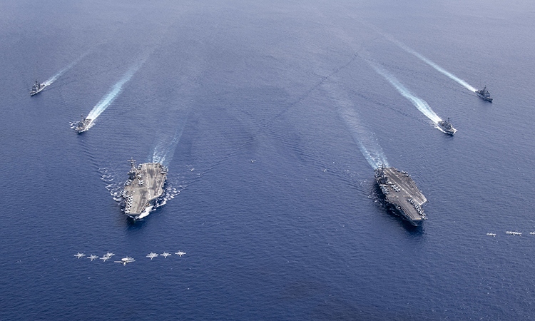 Diễn tập quân sự, Mỹ thể hiện sức mạnh ở Biển Đông