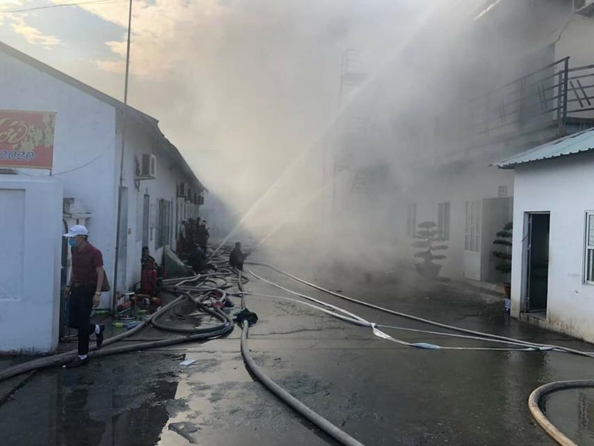 Cháy lớn tại xưởng giày da Công ty TNHH Mai Hương (Hải Phòng)
