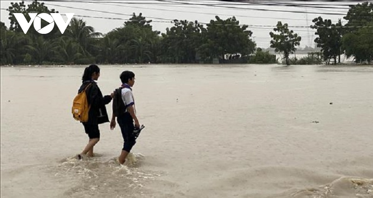 Nhiều vùng ở Ninh Thuận ngập lụt do mưa lớn