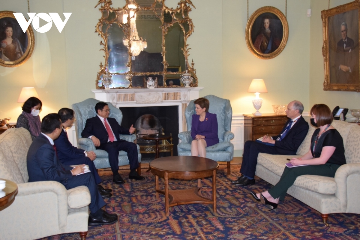 Thủ tướng Phạm Minh Chính gặp Thủ hiến Scotland Nicola Sturgeon
