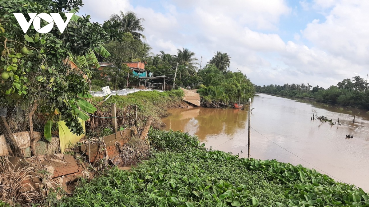 Nỗi lo sạt lở ven sông, rạch vào mùa mưa bão tại tỉnh Tiền Giang