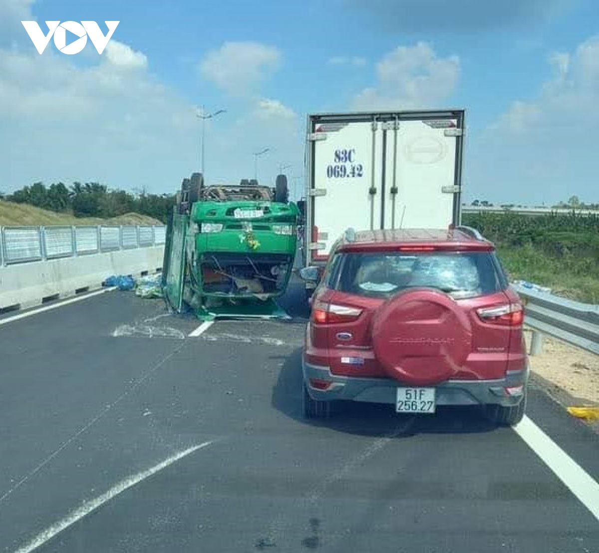 Tiền Giang: Tai nạn giao thông gây kẹt xe trên đường cao tốc Trung Lương - Mỹ Thuận