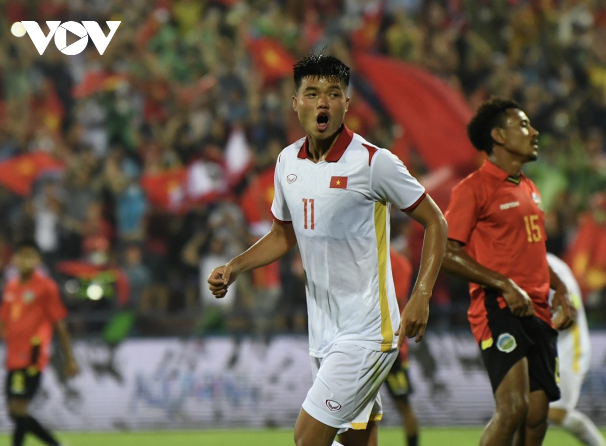Đả bại U23 Timor Leste, U23 Việt Nam tiến vào bán kết SEA Games 31 với ngôi nhất bảng A