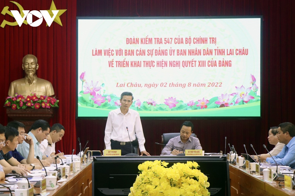Kiểm tra việc thực hiện Nghị quyết Đại hội XIII của Đảng tại Lai Châu