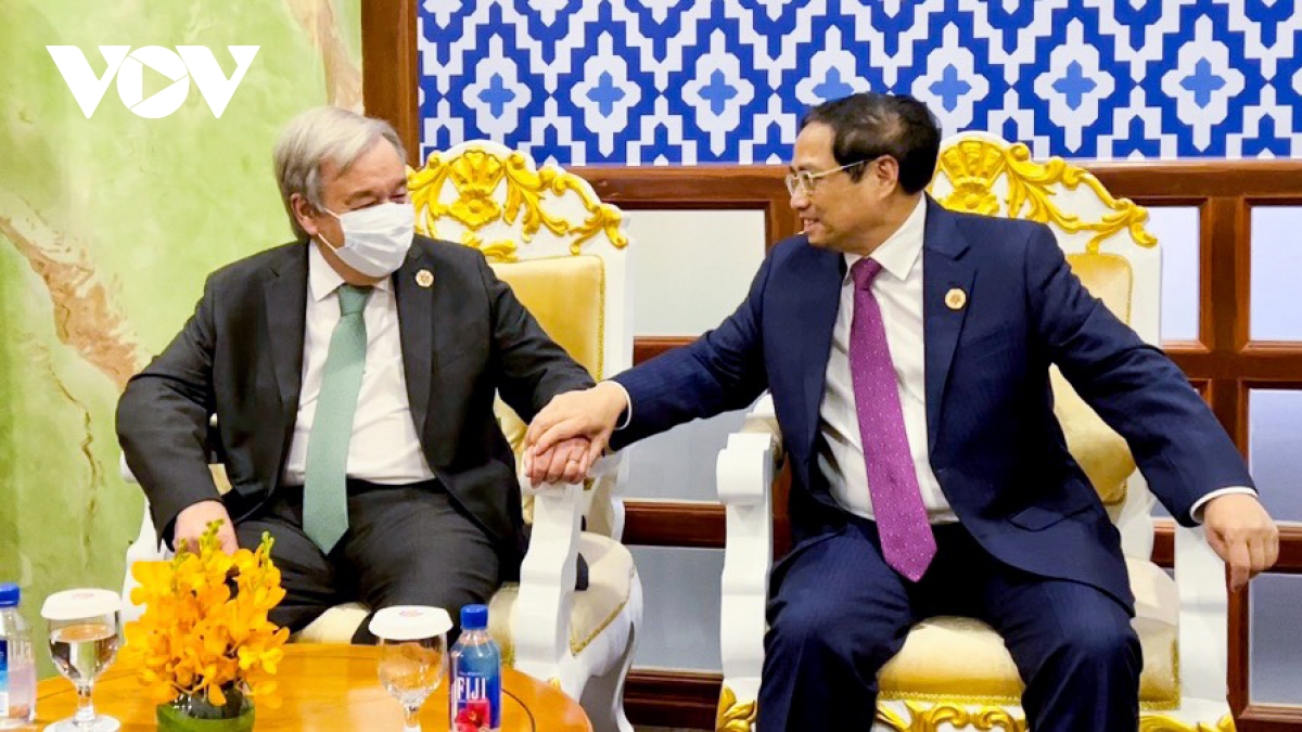 Thủ tướng Phạm Minh Chính gặp Tổng thư ký Liên Hợp Quốc Antonio Guterres