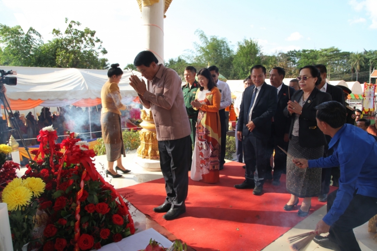 Cầu siêu tưởng niệm các anh hùng liệt sĩ liên quân chiến đấu Lào – Việt hy sinh tại bản Keun
