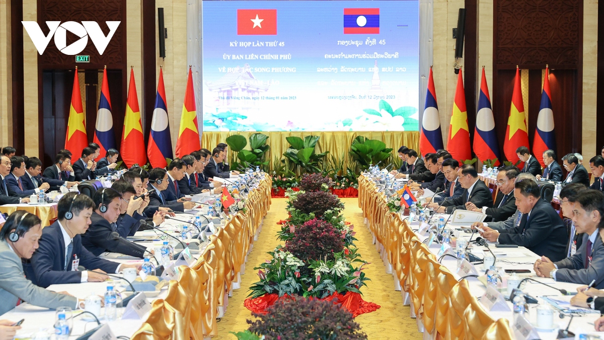 Thủ tướng hai nước Việt Nam và Lào chủ trì kỳ họp 45 Ủy ban Liên Chính phủ