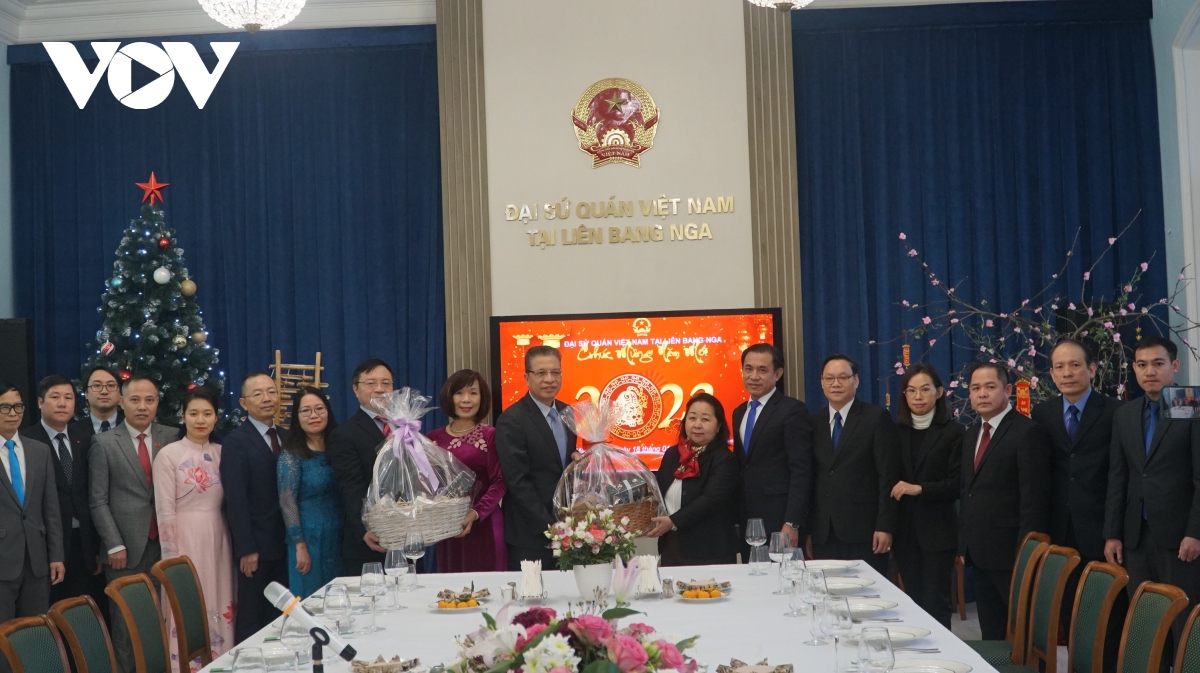 Đại sứ quán Lào tại Nga chúc Tết cổ truyền Việt Nam 
