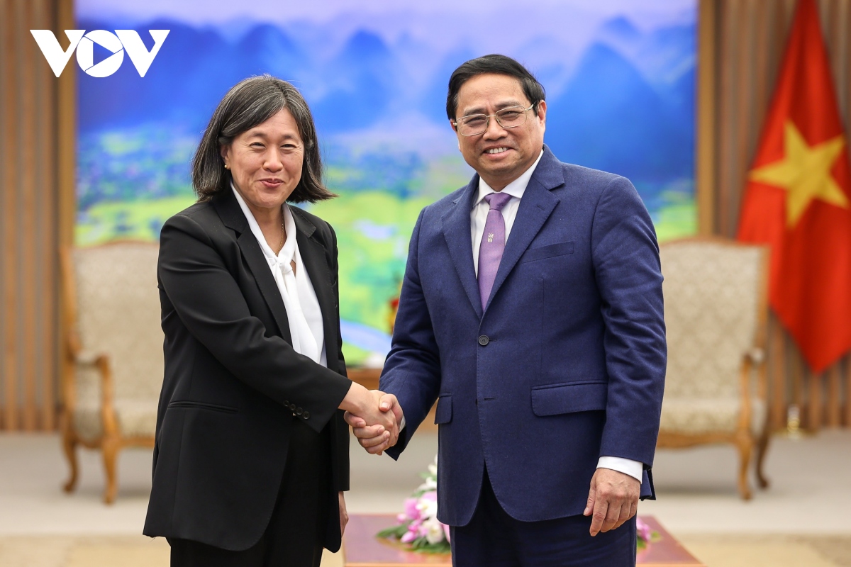 Thủ tướng Phạm Minh Chính tiếp Đại diện Thương mại Hoa Kỳ Katherine Tai