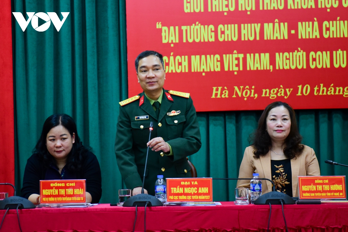 Sẽ tổ chức hội thảo kỷ niệm 110 năm ngày sinh Đại tướng Chu Huy Mân tại Nghệ An
