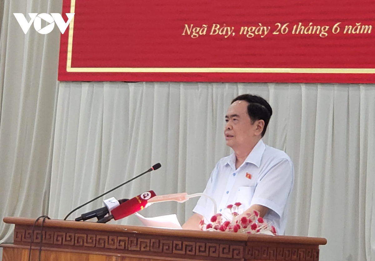 Phó Chủ tịch Thường trực Quốc hội Trần Thanh Mẫn tiếp xúc cử tri tại tỉnh Hậu Giang