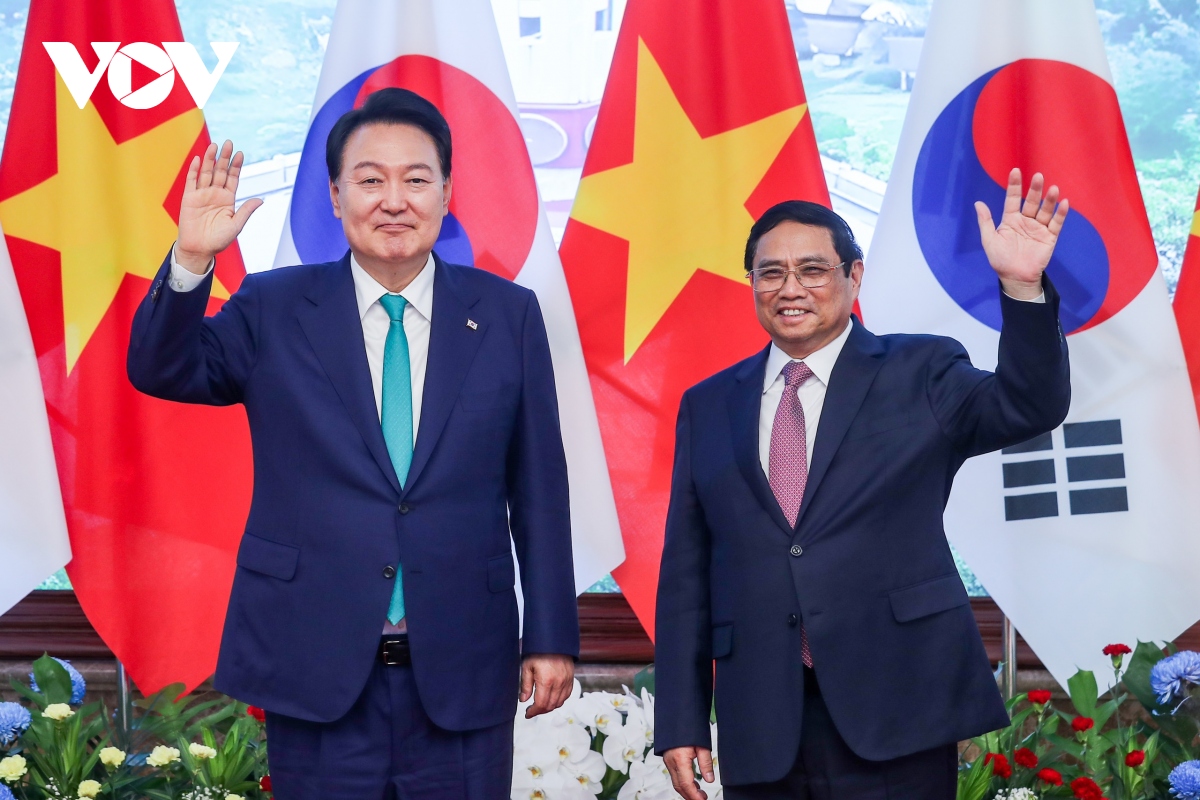 Thủ tướng Chính phủ Phạm Minh Chính hội kiến Tổng thống Hàn Quốc Yoon Suk Yeol