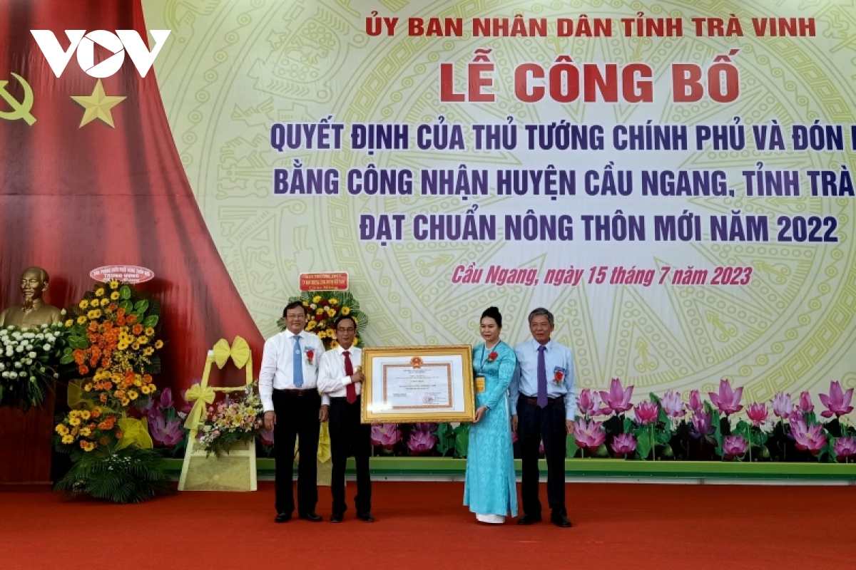 Thêm 2 huyện của tỉnh Trà Vinh đạt chuẩn nông thôn mới