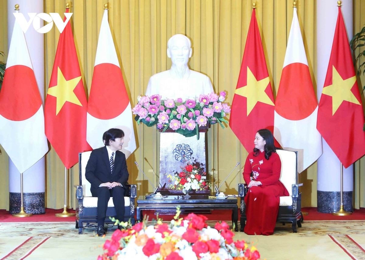 Phó Chủ tịch nước Võ Thị Ánh Xuân hội kiến Hoàng Thái tử và Công nương Nhật Bản