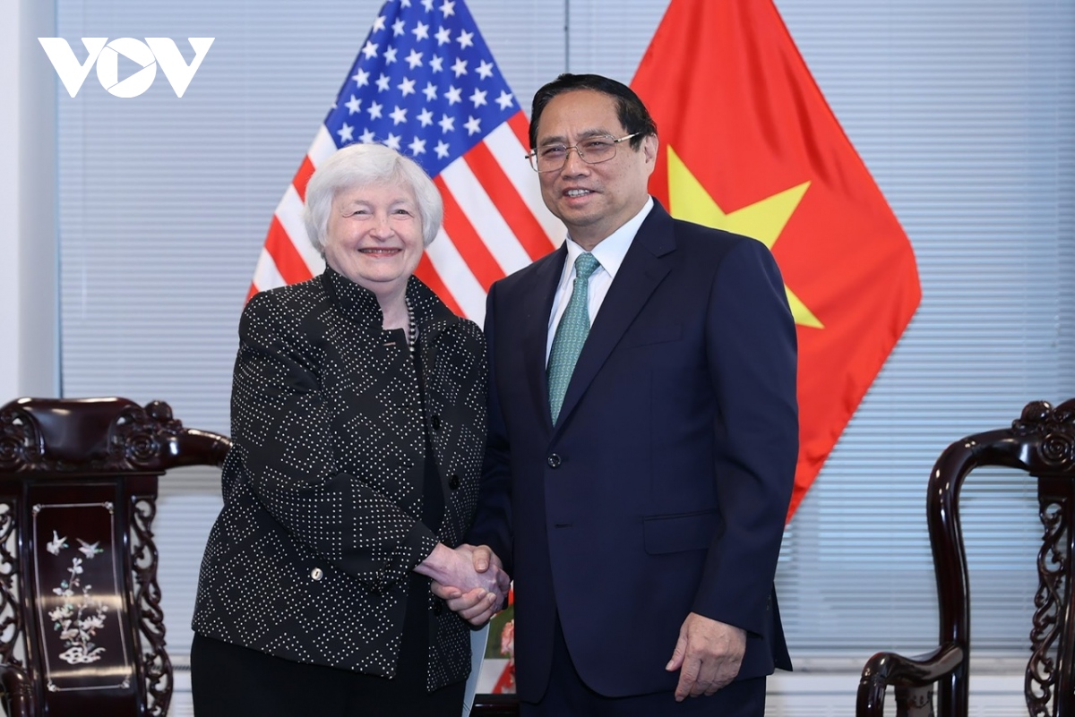 Thủ tướng Phạm Minh Chính tiếp Bộ trưởng Tài chính Hoa Kỳ Janet Yellen