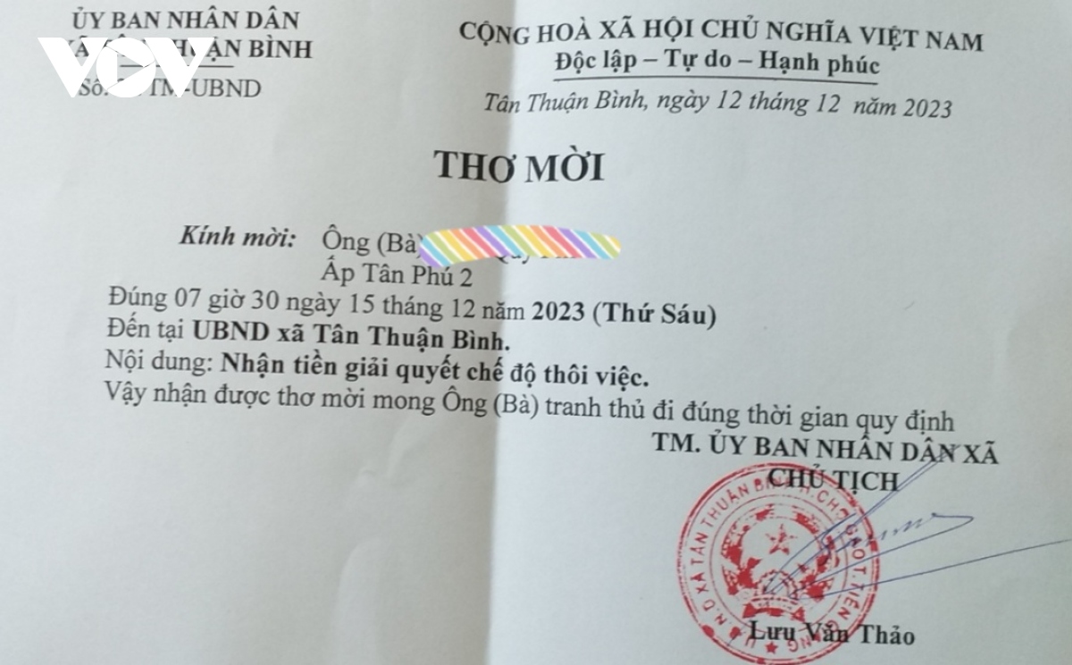 Cán bộ bán chuyên trách ở Tiền Giang được nhận tiền trợ cấp sau phản ánh của VOV