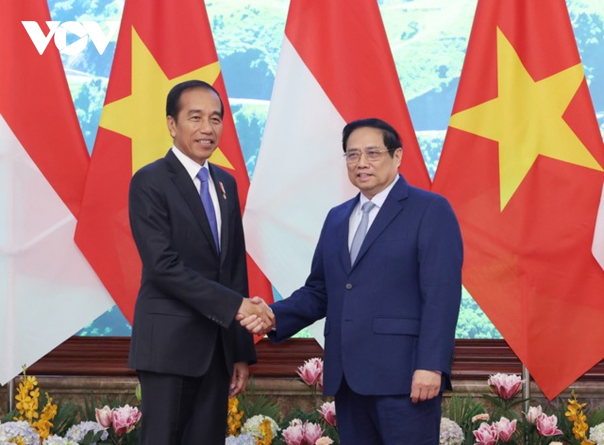 Thủ tướng Chính phủ Phạm Minh Chính tiếp Tổng thống Indonesia Joko Widodo