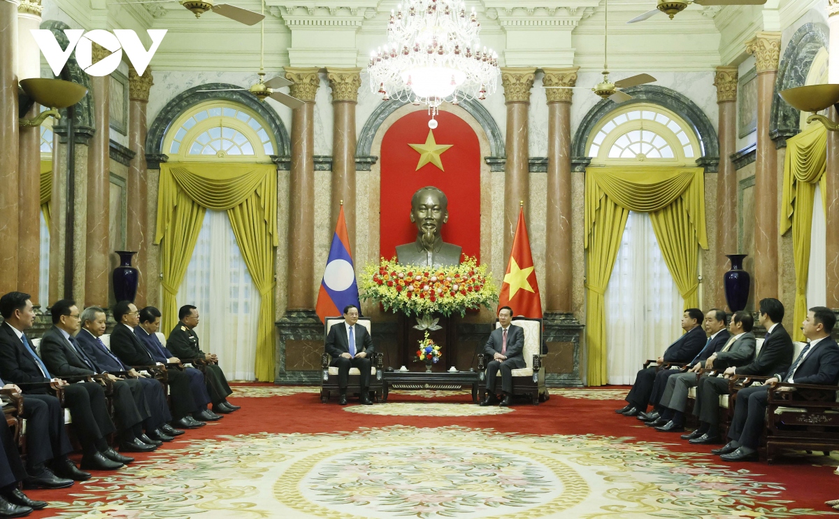 Chủ tịch nước Võ Văn Thưởng tiếp Thủ tướng Lào
