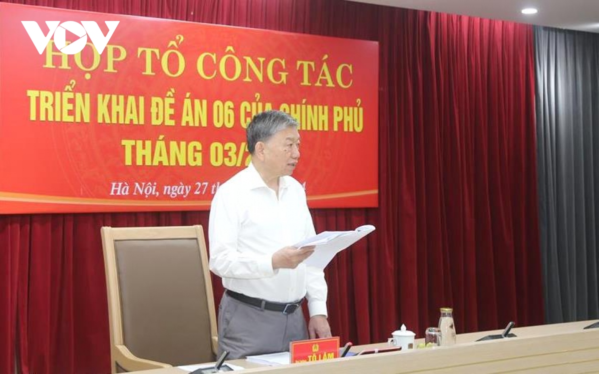 Bộ trưởng Tô Lâm chủ trì họp Tổ công tác triển khai Đề án 06